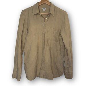 J.Crew Double Gauze Button Up Shirt in Sandstone Beige Size Medium